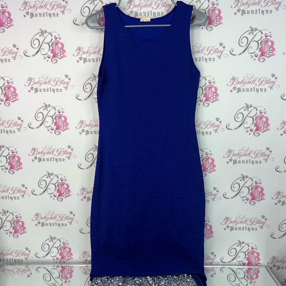 One Clothing dress tank style stretchy bodycon Royal Blue Mini Dress